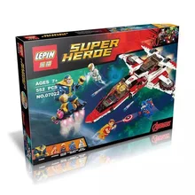 LEPIN Super Heroes Avenjet Space Mission Building Block Set Captain Marvel Iron Man Hyperion Minifigures legoe 76049 Compatible