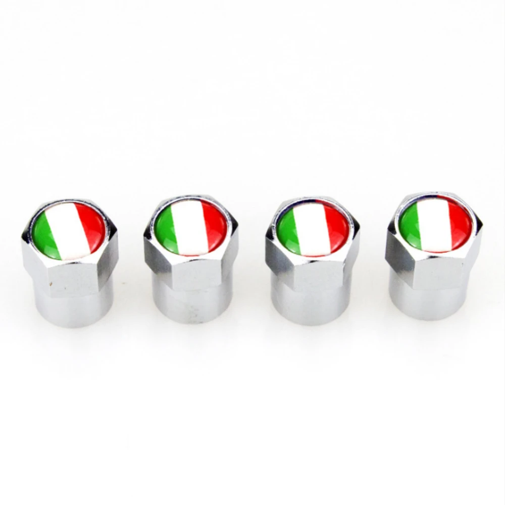 

4 X Italian Flag Logo Auto Replacement Parts Metal Dust-proof Wheel Tire Valve Caps Covers for Fiat 500 Abarth 500x 5000L Panda