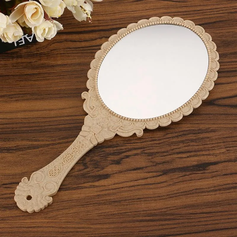 1 шт. винтажное портативное косметическое зеркало для макияжа, овальное круглое зеркало для рук, благородное восстановление древних способов, косметическое зеркало, инструмент для красоты