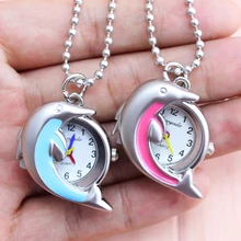 CYD девушка дети флип кварцевые карманные часы модные в форме дельфинов брелок для женщин брелоки цепи supe часы