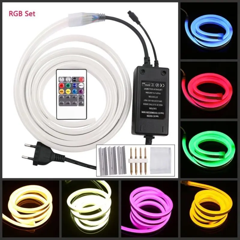 220V RGB светодиодный неон полосы светильник/белые/красные/розовые
