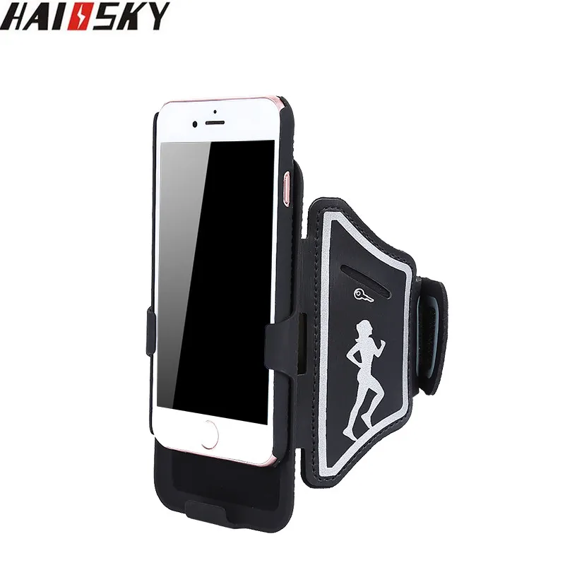 Image Haissky Phone Cover Case For iPhone 7 7 Plus 5 5S SE 6 6S Plus Running Sport Exercise Adjustable Armbands Smartphone Accessories