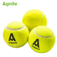 Agnite Quality Rubber Woolen Tennis Balls standard for training 3 Pcs indoor and ourdoor tennis courts storage bottle dropship
