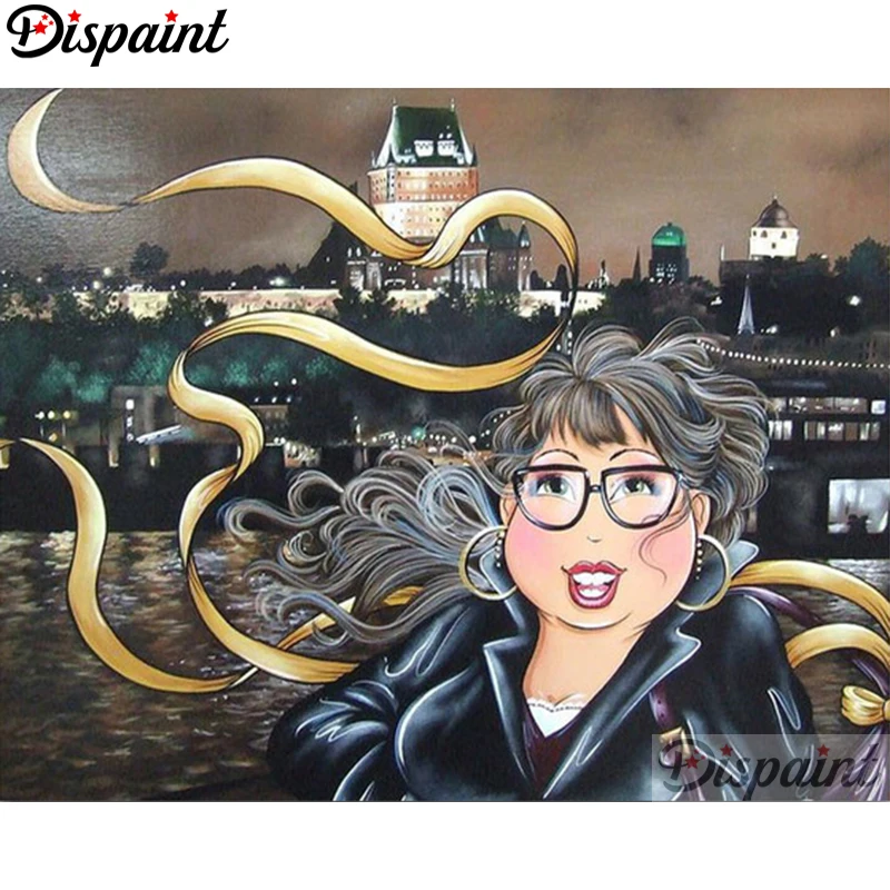 

Dispaint Full Square/Round Drill 5D DIY Diamond Painting "Cartoon woman" 3D Embroidery Cross Stitch 3D Home Decor A06072