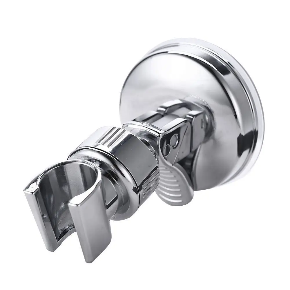 

FUNN-Adjustable Shower Head Holder Bathroom Chrome Wall Mount Strong Suction Handheld Shower Bracket