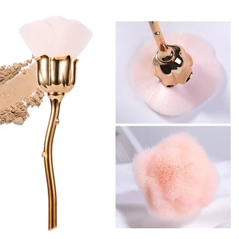 

Multifunctional Cosmetics Art Rose Shaped For Manicure Makeup Tool Accessories Dust Remove Powder Nail Brush Practical Fashion