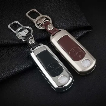 

Zinc Alloy Leather Car Remote Key Case Cover For Mazda 2 3 6 Axela Atenza CX-5 CX5 CX-7 CX-9 2014 2015 2016 2017
