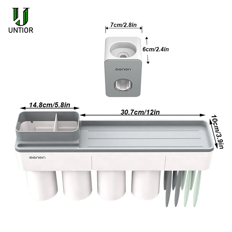 UNITOR пластиковая настенная подставка для зубных щеток монтируемая автоматическая Зубная паста диспенсер стойка для хранения косметики аксессуары для ванной комнаты Набор