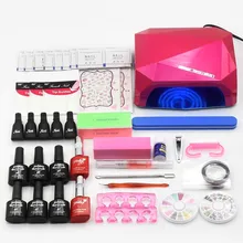 Nail art set Manicure Toos NAIL Lamp Dryer 6 Color 10ml Soak Off Nail Polish Gel varnishes Base Gel Top Coat lacquer nail kits