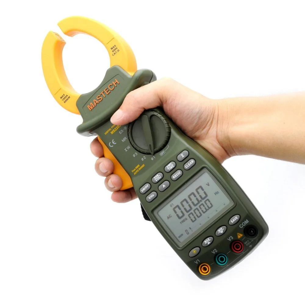Mastech MS2203 3 Phase Clamp Meter Power Factor Optimization Support RS232in Clamp Meters from