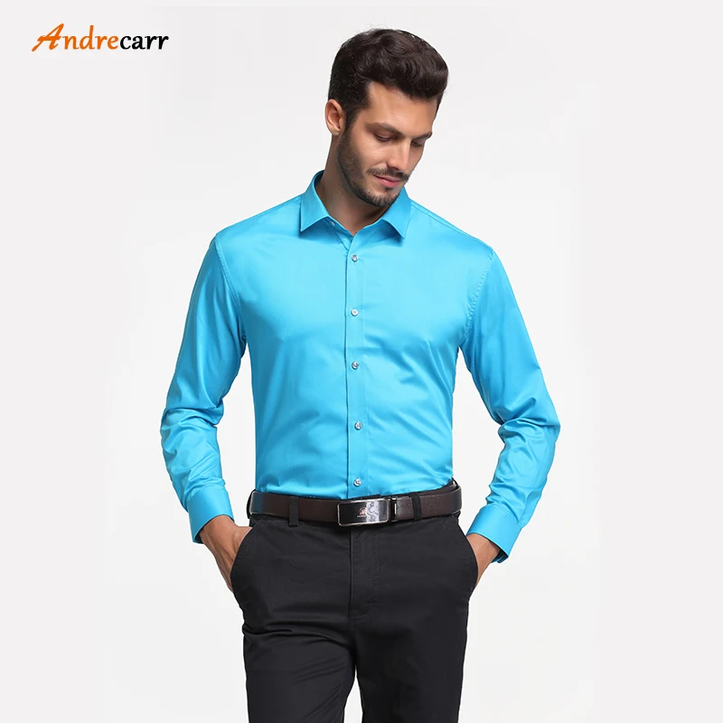 Andrecarr рубашка из бамбукового волокна для мужчин высокого класса camisa masculina рубашки