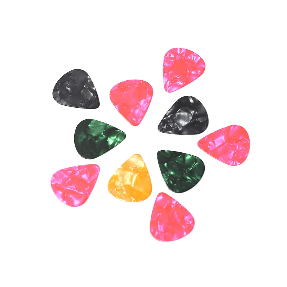 30pcs Guitar Picks Acoustic Electric Plectrums Celluloid Assorted Colors 0.46mm 0.71mm 0.96mm Guitars Accessories