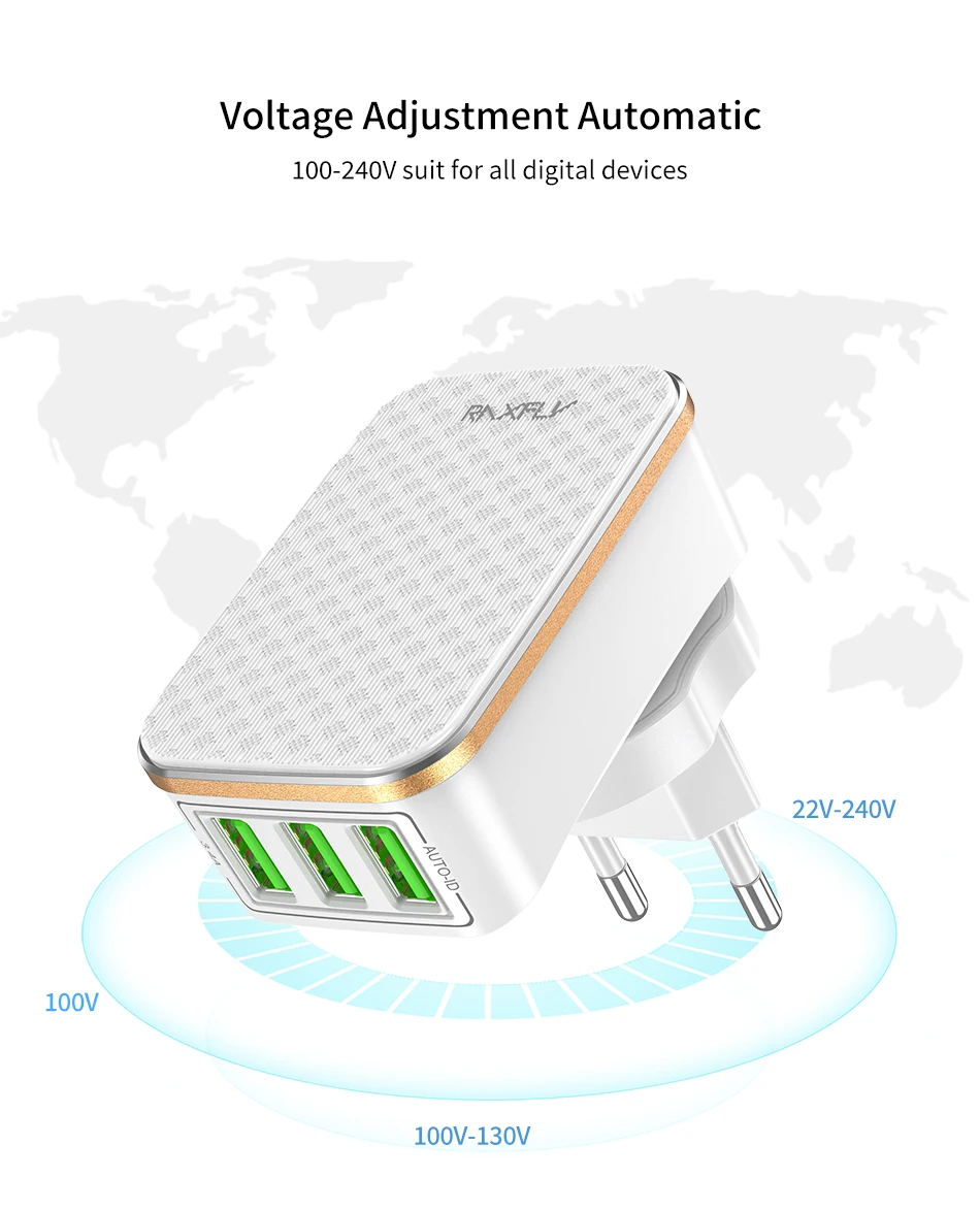 USB raxfly зарядное устройство для iPhone 7 X XS XR 3.4A Max быстрое зарядное устройство для телефона для samsung Xiaomi huawei дорожное настенное зарядное устройство адаптер EU US