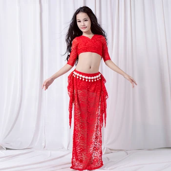 

2019 Oriental BellyDance Costumes For Kids/Child/Girls Sexy Lace Modal Belly Dancing Suits Clothes For Stage Performance DWY1044