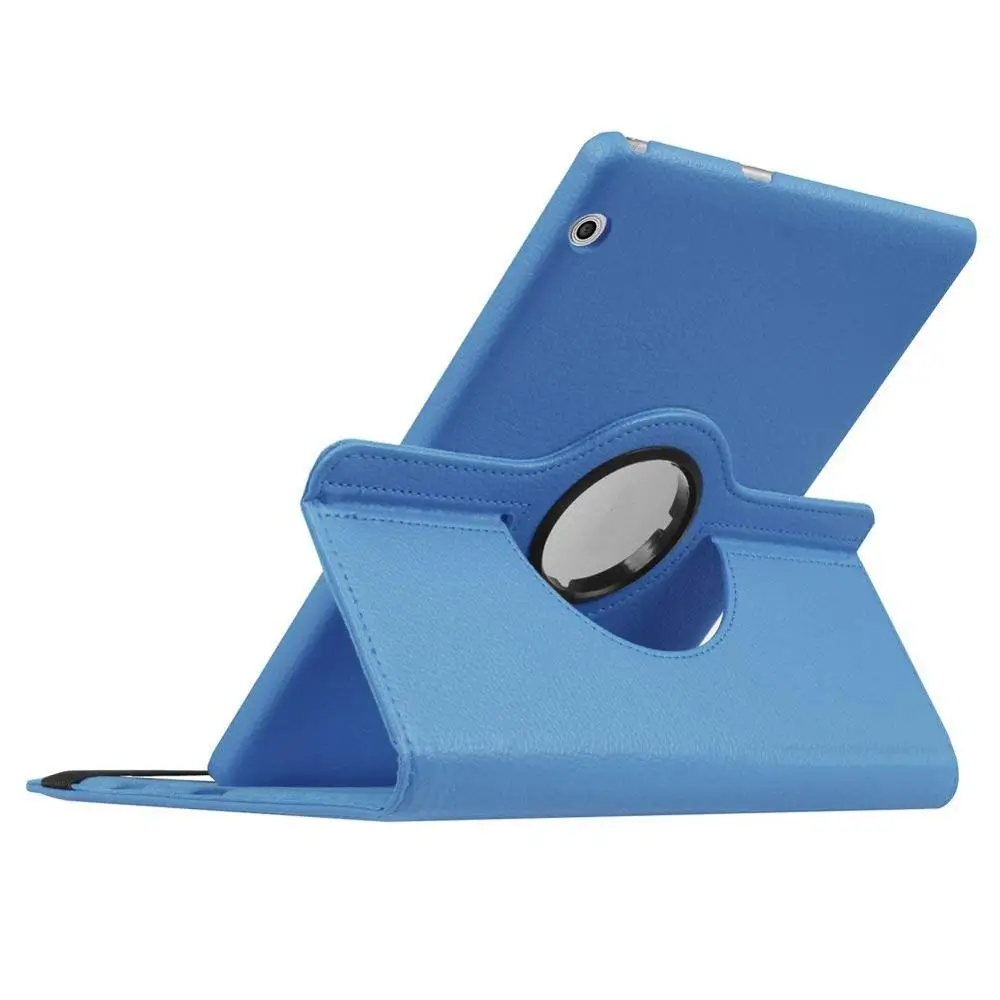 360 вращающийся стенд чехол для huawei MediaPad T3 10 9,6 AGS-L09 AGS-L03 Стенд Smart Cover для Honor Play Pad 2 9,6 дюймов принципиально+ ручка - Цвет: Sky Blue