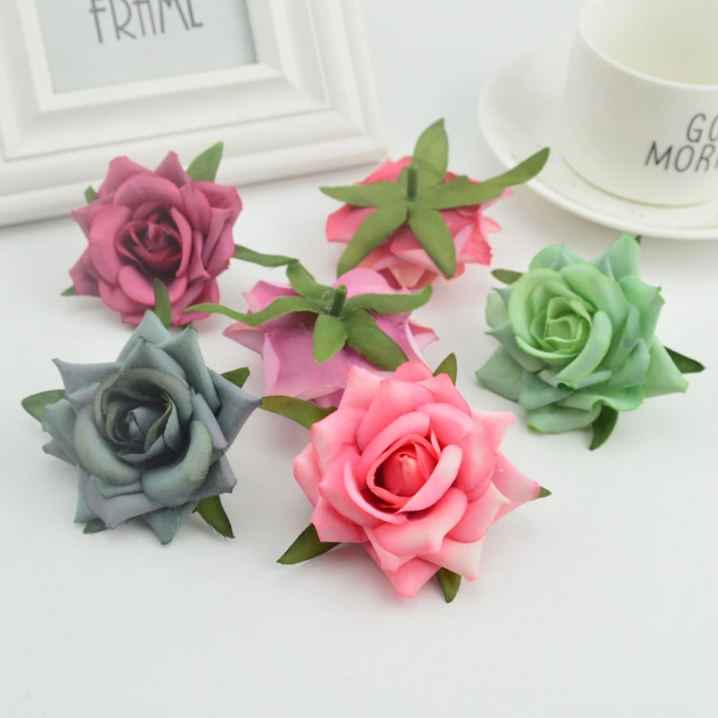 10 шт. искусственные цветы в виде венка 6 см|artificial roses|diy wreathart flowers |