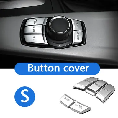 Мультимедийных кнопок крышка Стикеры для BMW F30 F10 F20 F25 F07 X1 X3 X5 X6 3 серии интерьер автомобиля мультимедиа рамка-накладка украшения - Название цвета: S Button cover