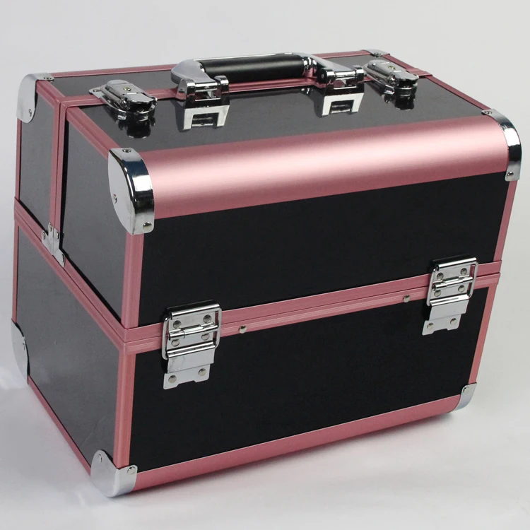 

Black and Pink Color Brand Large Capacity Organizer Case for Cosmetics, Fashion Perfect Women Jewelry Storage Box for Gifts