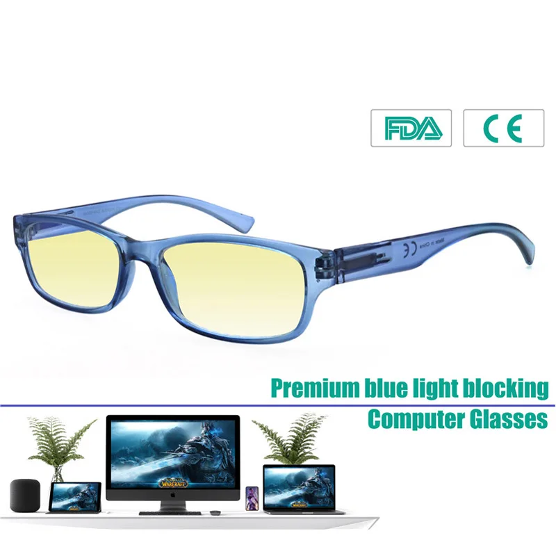 Men and Women Computer Glasses Anti Blue Light Blocking Filter Reduces Digital Eye Strain Clear Improve Comfort