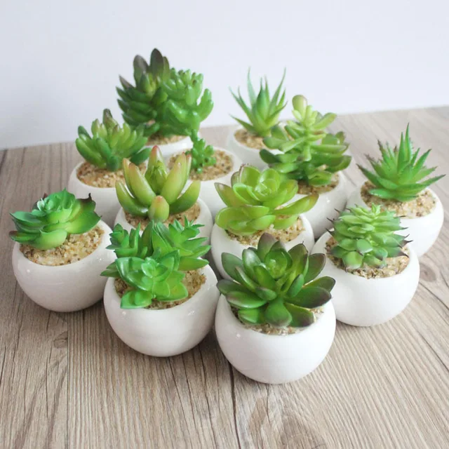 Mini Vaso Verde Artificiale piante succulente Bonsai set Fiore falso vaso di Fio Mini Vaso Verde Artificiale piante succulente Bonsai set Fiore falso vaso di Fio