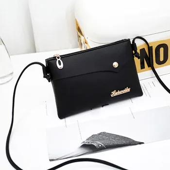 

Women Shoulder Bag PU Leather Zipper Phone Pocket Casual Messenger Crossbody Bags AB@W3