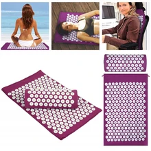 Massager (appro62*38cm)Cushion Massage Mat Acupressure Relieve Back Body Pain Spike Mat Acupuncture Massage Yoga Mat+Pillow portable massage cushion acupressure mat relieve stress pain acupuncture yoga mat pillow hip back body massager
