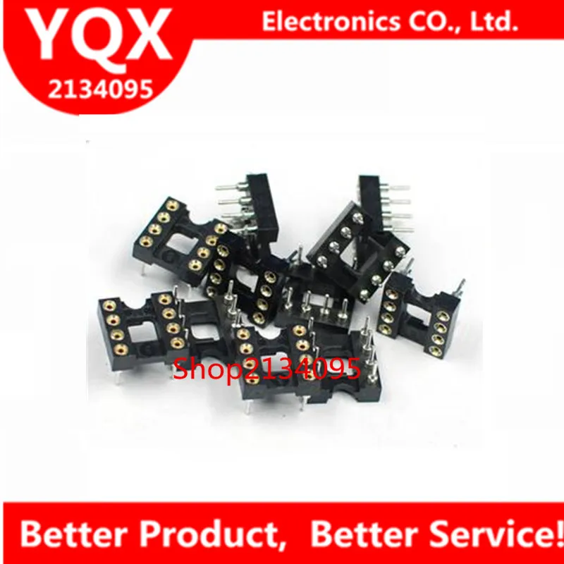 20 unids Agujero Redondo de 8 Pines 2.54 MM DIP DIP8 IC Adaptador los Zocalos Soldadura Tipo PINES Conector | Электроника