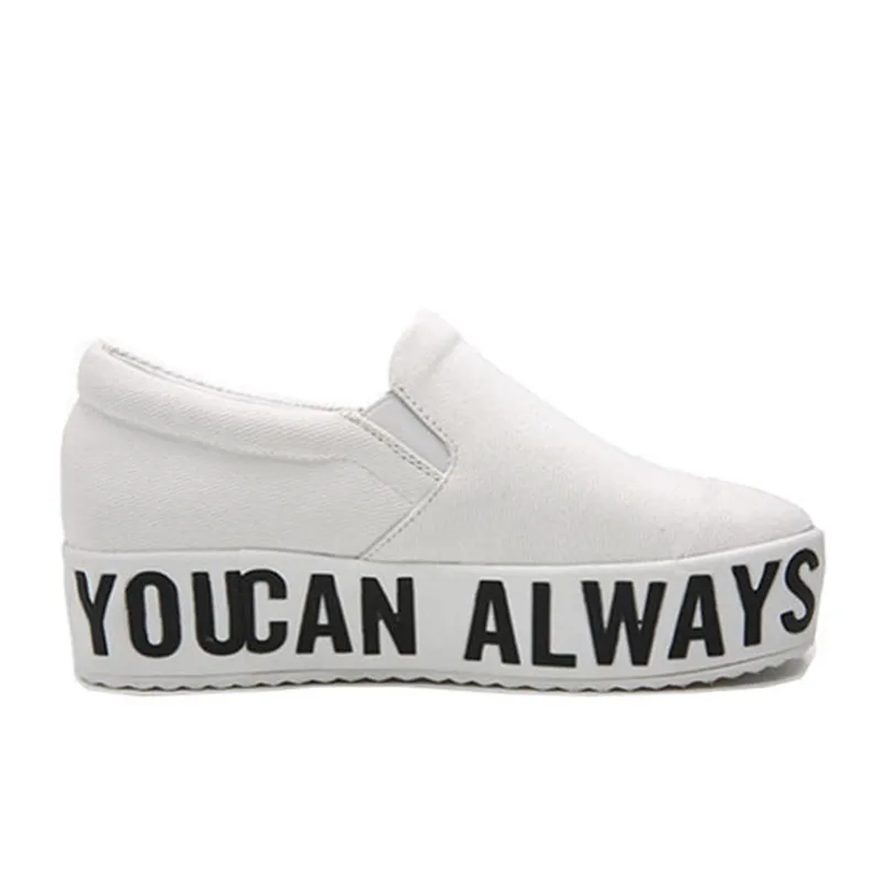 Appartements Chaussures Femmes Plate forme 2018 Casual blanc Mocassins Toile rouge Creepers Femme Sur 42 Taille Pour Noir Mode Les Feiyitu 34 Slip De vwc56Xnqw7
