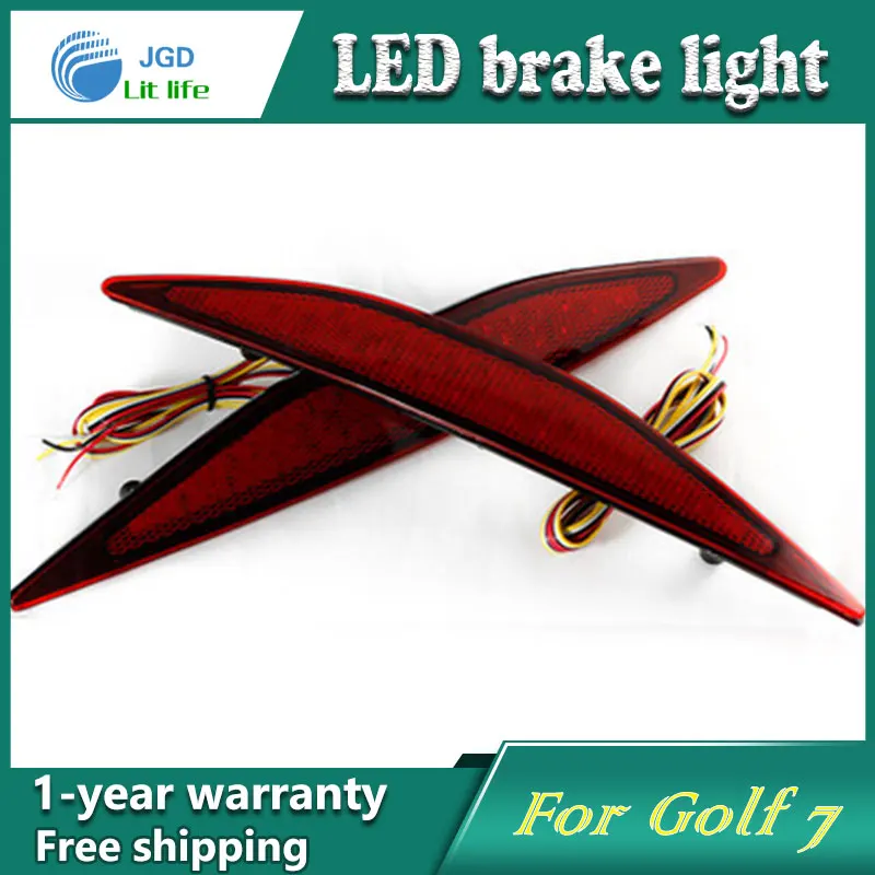 

Car Styling Rear Bumper LED Brake Lights Warning Lights case For VW Golf 7 2013-2015 Accessories Good Quality