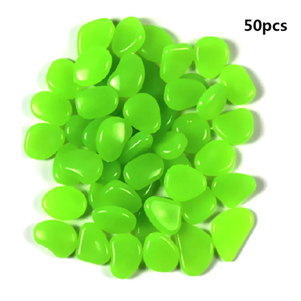 

50Pcs/Set 4 color Artificial Luminous Pebble Stone Walkway Aquarium Fish Tank Decoration