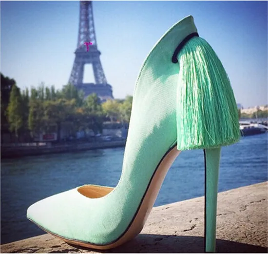 Sexy Back Fringe Women Pumps High Heels Purple Blue Red Wedding Shoes Woman 2016 Pointed Toe Women Shoes Zapatos Mujer Big Size (6)