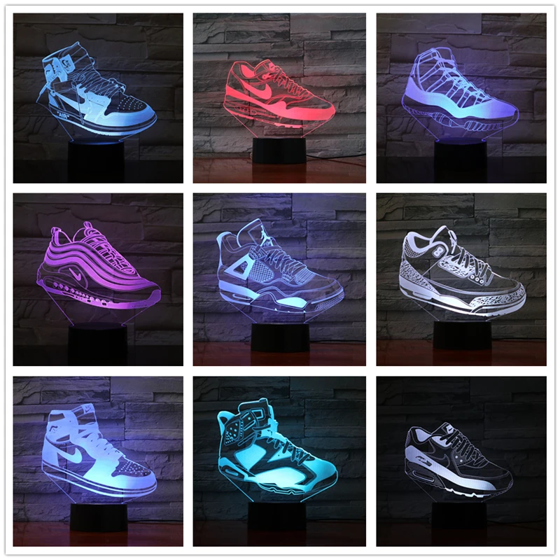 Kinglight обувь форма 7 цветов Светодиодные ночные лампы для детей Touch Usb настольная лампа для сна ночник Прямая поставка