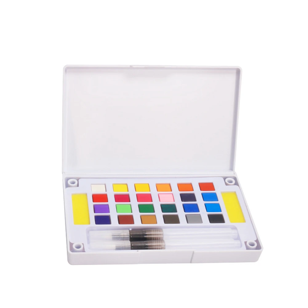 

12/18/24/36 Colors With Brush Bright Color Compressed Paint Set Paint Box Palette Pigment Detachable Solid Watercolor Portable