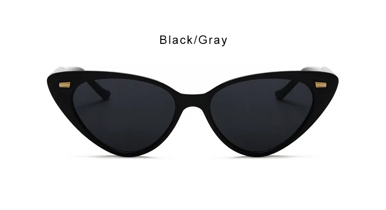 Модные солнцезащитные очки женские солнцезащитные очки кошачий глаз модные роскошные брендовые треугольные очки винтажные маленькие трендовые солнцезащитные очки - Цвет линз: Black Gray
