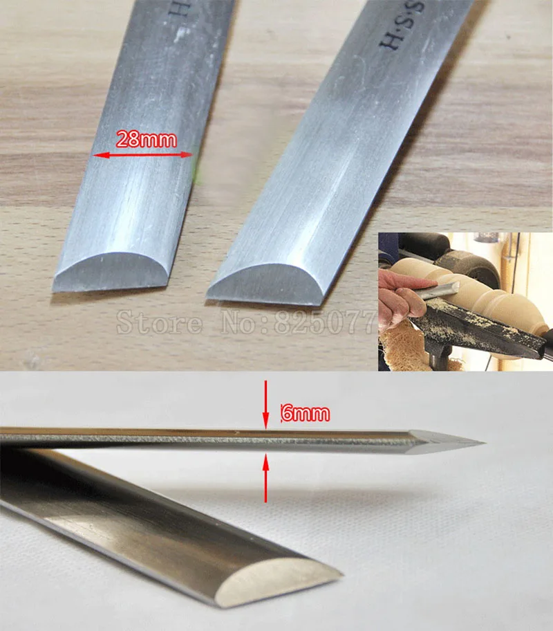 1PCS A2014-A Oval Beveled Knife Wood Lathe Turning HSS Woodturning Tools,Tools for Carving Wood,Carving Chisel JF1624