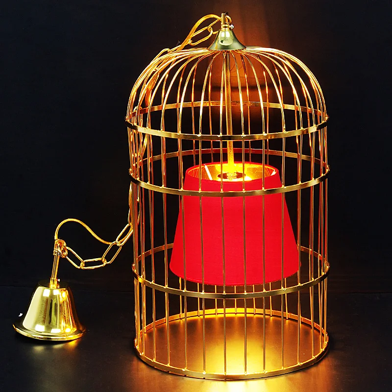Gold Silver Black Rust Color Bird Cage Pendant Light Reative