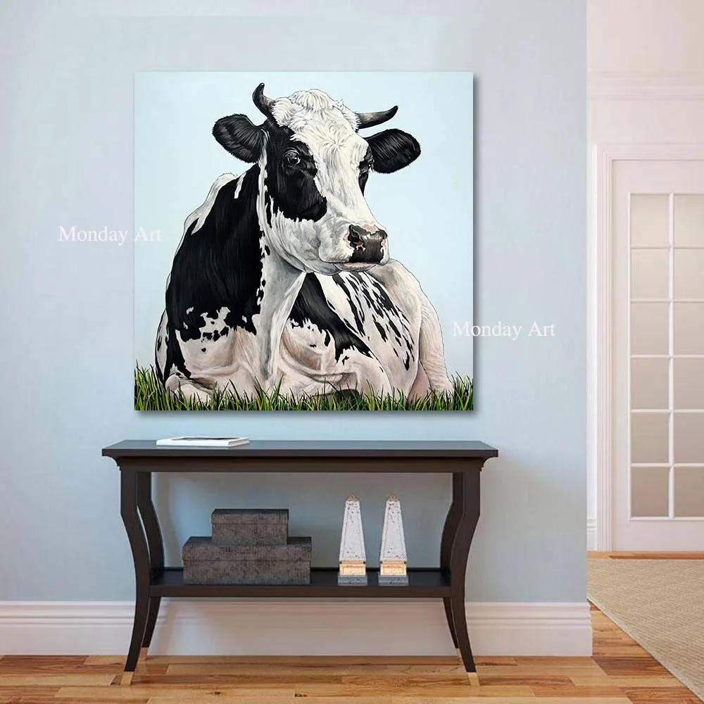 Modern Animal Oil Painting The Cow Canvas Art Wall Pictures For Living Room Home Decor