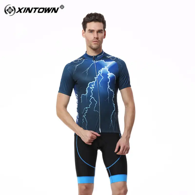 

XINTOWN Cycling Set Bike Clothing Breathable Men Bicycle Wear Spring Summer Short Sleeve Cycling Jerseys Sets Bib Shorts Set