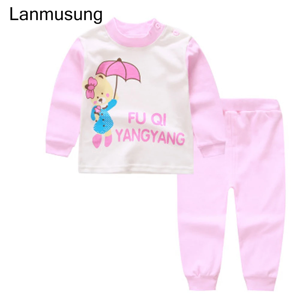 

2pieces/set clothing set Cotton Pajamas Sets baby boy clothing T-shirt Pants Kit Suit Toddlers baby girl clothing