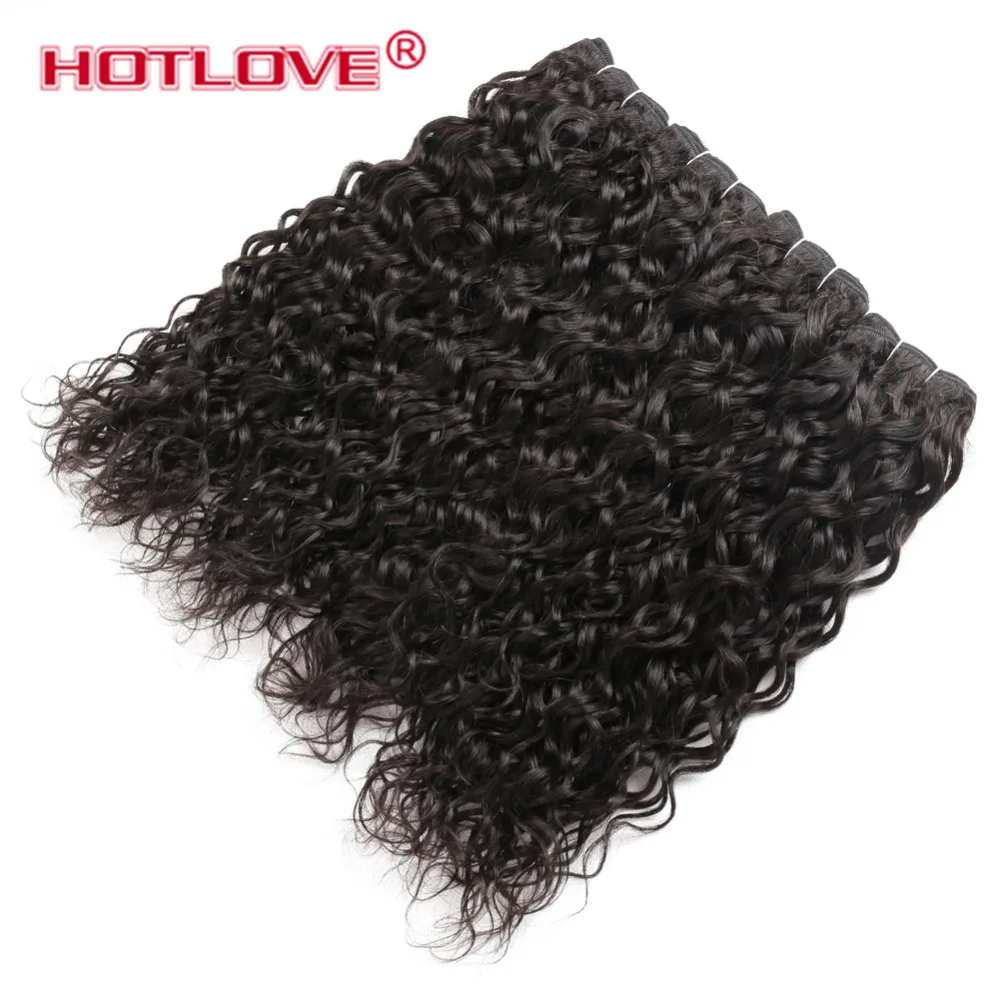 Hotlove Human Hair Water Wave Bundles With Lace Frontal Closure Indian Hair 3 Bundles Deal With 13x4 Closure Non Remy Hair Hotlove Human Hair Water Wave Bundles With Lace Frontal Closure Indian Hair 3 Bundles Deal With 13x4 Closure Non Remy Hair