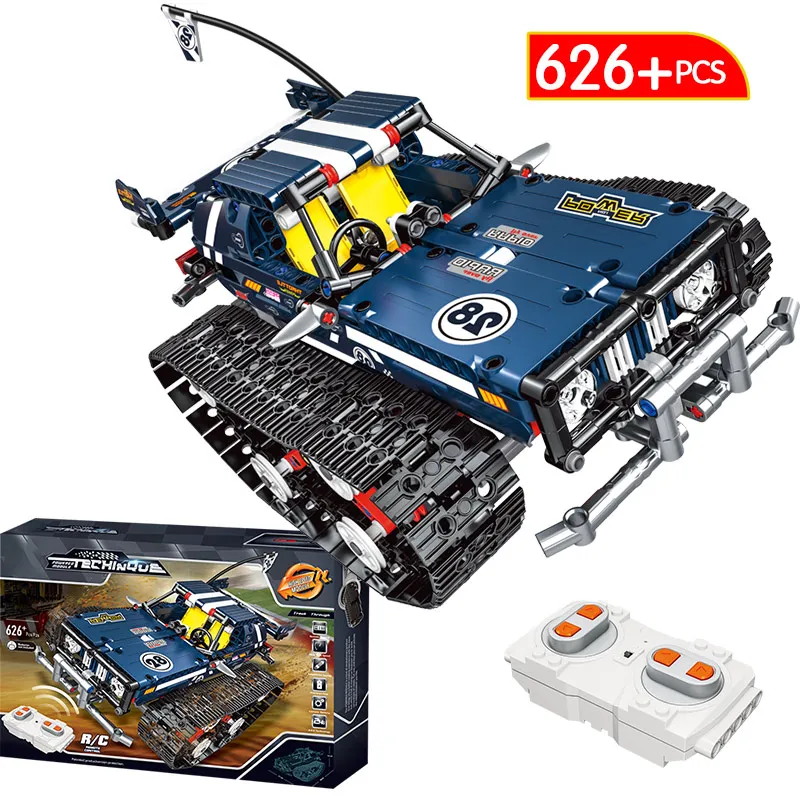 

621PCS Toys For Kids Remote Control Suspension Tracked Racer Car Building Blocks Compatible Technik City RC Bricks