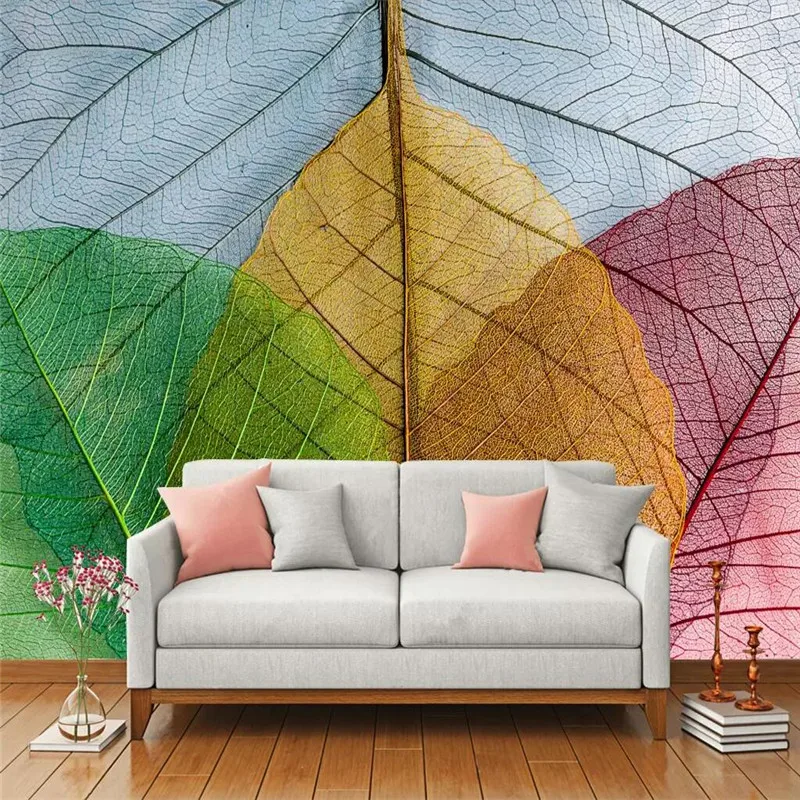 Гостиная диван креативный арт листья фон стены Профессионально Производство обои фрески на заказ плакат фото стены