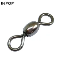 INFOF 100 шт./лот рыболовный Вертлюг кран Вертлюги из нержавеющей стали Рыболовный соединитель соленой воды Терминал снасти