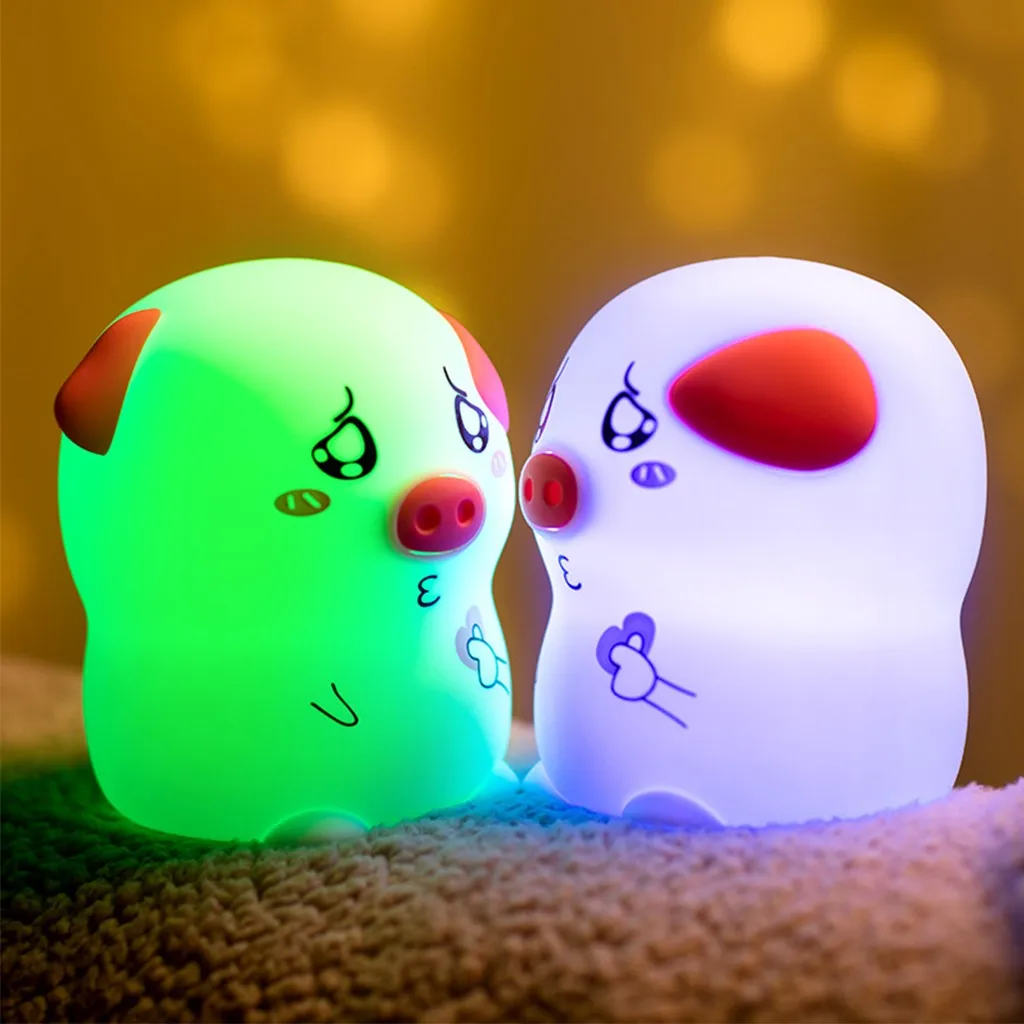 

2019 beautiful Cute Pig Shape Night Light Bedroom Lighting With Remote Control Creative Gifts convenient Light product