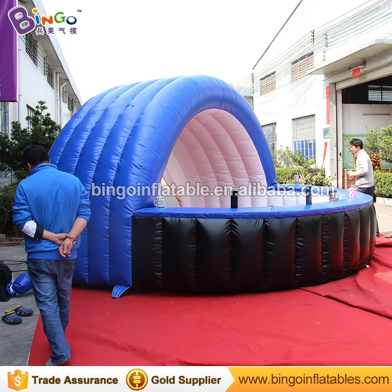  High quality PVC material 4x4x2.5m inflatable kiosk tent for party prop customized inflatable bar c