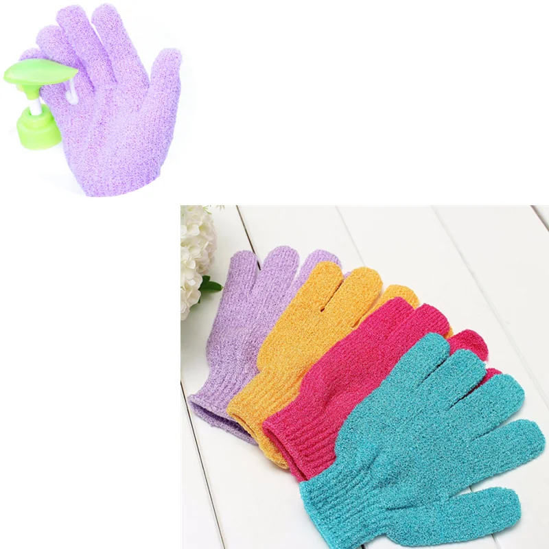 

High Quality Shower Bath Gloves Exfoliating Wash Skin Spa Massage Scrub Body Scrubber Glove HOT SALE