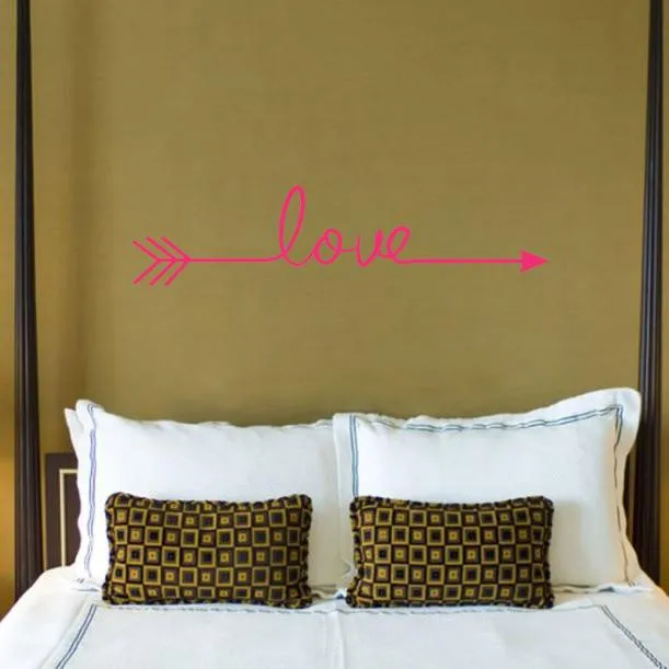 Многоцветная Настенная Наклейка Love arrow для гостиной, спальни, виниловые Выгравированные Наклейки на стены, наклейки для украшения дома