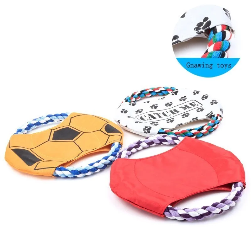 Высокое качество холст льняные летающие диски игрушки для собак водостойкие Прочные наружные тренировочные интерактивные игрушки Веревка для жевания товары для собак Игрушки