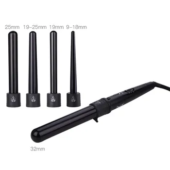 

Professional Hair Curling Iron Kit with 5 Interchangeable Wands for Hair Styler 2 Temp Settings for All Hair Length 45