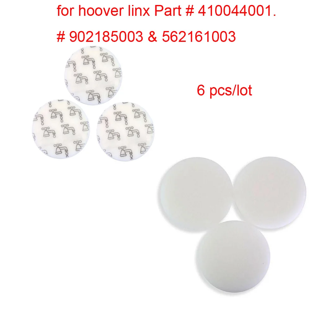 6X Lavabile E Riutilizzabile Schiuma Spugna Filtro Per Hoover Linx Cordless Stick E La Mano Vuoti Sostituisce Parte 410044001 902185003